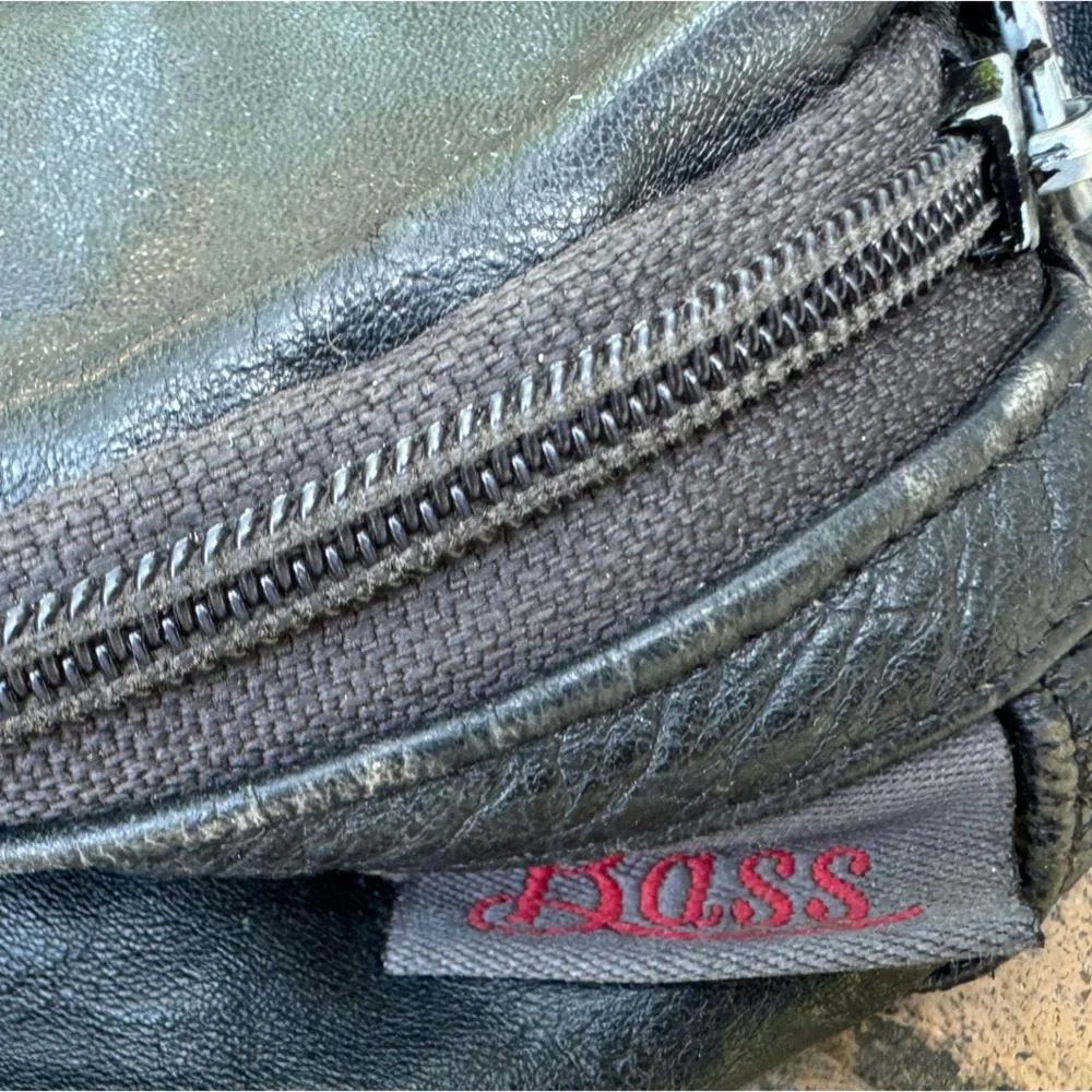 Vintage Black BASS High Sierra Leather Hip Fanny Pack Rare